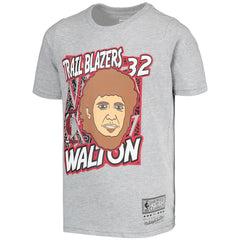 Bill Walton Portland Trail Blazers Youth Hardwood Classics King of the Court Player T-Shirt Gray - NBA