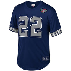 Emmitt Smith Dallas Cowboys Retired Player Name & Number Mesh Top Navy | Mitchell & Ness