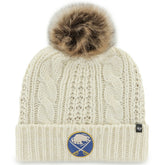 Buffalo Sabres '47 Women's Meeko Cuffed Knit Hat with Pom - White - NHL