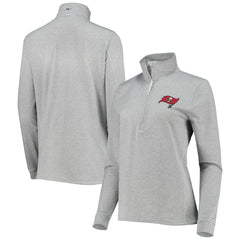 Tampa Bay Buccaneers Vineyard Vines Women's Sankaty Shep Half-Zip Pullover Top Heather Gray | NFL
