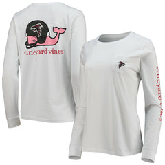 Atlanta Falcons Vineyard Vines Women's Helmet Long Sleeve T-Shirt White | NFL