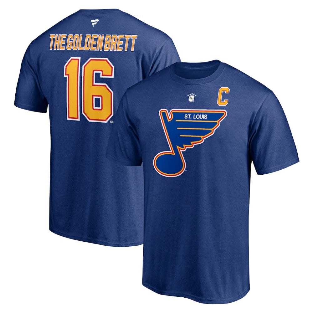 Brett Hull St. Louis Blues Fanatics Authentic Stack Retired Player Nickname & Number T-Shirt - Blue - NHL