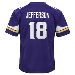 Justin Jefferson Minnesota Vikings Youth Game Jersey Purple | Nike for Sale