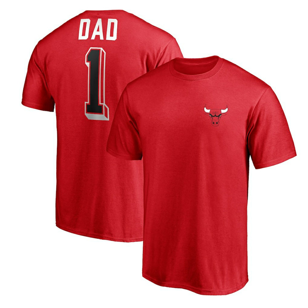 Chicago Bulls Number One Dad T-Shirt Red - NBA