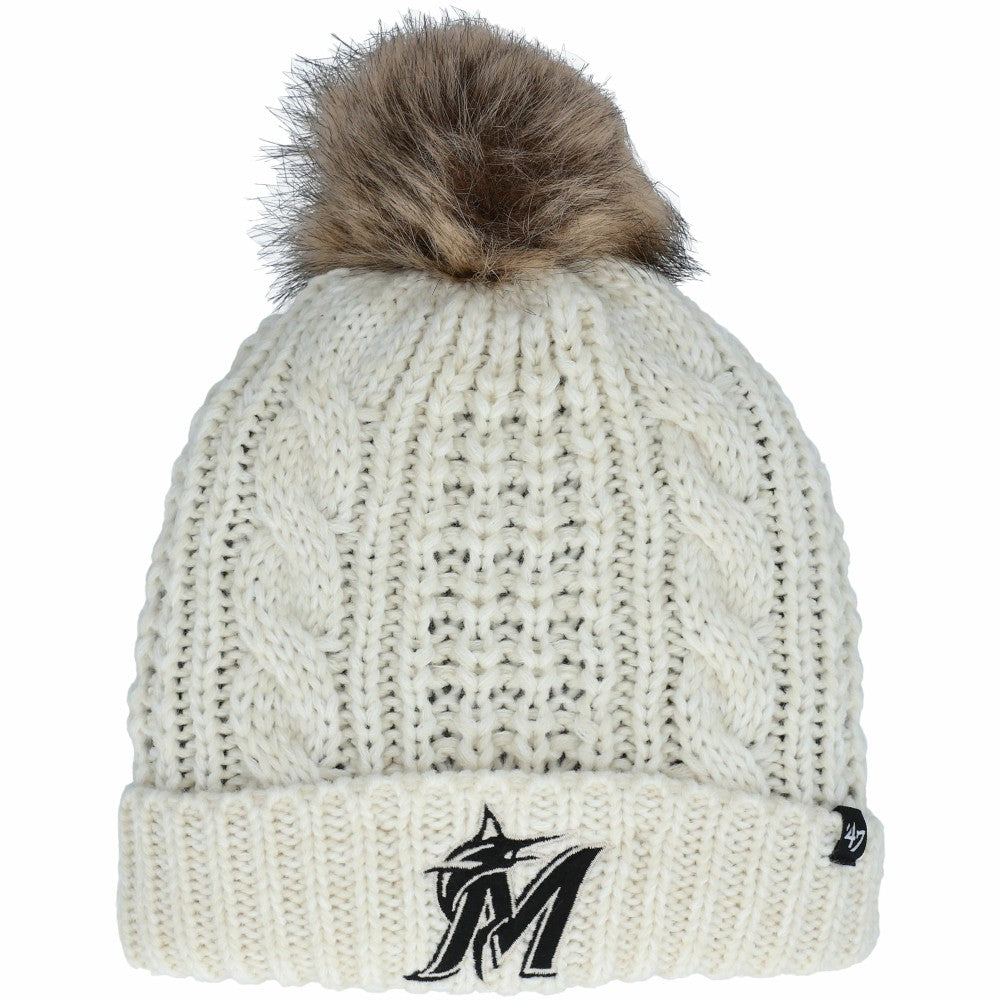 Miami Marlins '47 Women's Meeko Cuffed Knit Hat with Pom - MLB