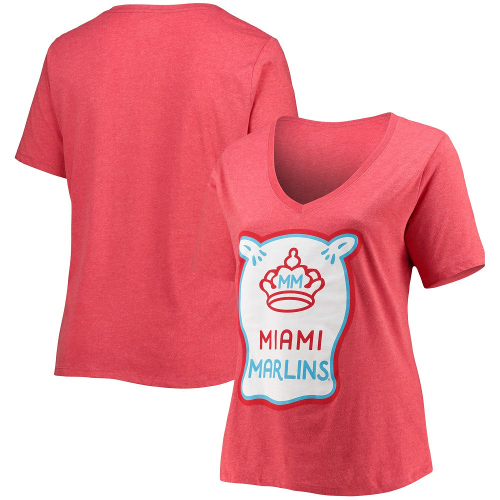 Miami Marlins New Era Women's City Connect Plus Size V-Neck T-Shirt - MLB