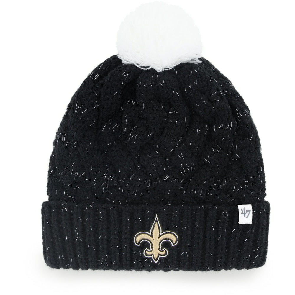 New Orleans Saints '47 Women's Fiona Logo Cuffed Knit Hat with Pom Black | 47 brand