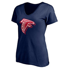 Atlanta Falcons Women's Red White and Team V-Neck T-Shirt Navy | NFL