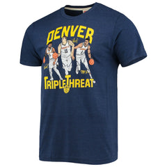 Jamal Murray/Michael Porter Jr./Nikola Jokic Denver Nuggets Homage Triple Threat Player Tri-Blend T-Shirt Heathered Navy - NBA