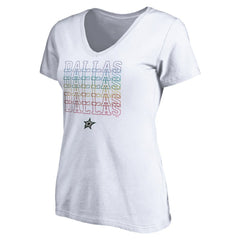 Dallas Stars Women's City Pride V-Neck T-Shirt - White - NHL
