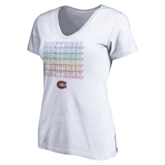 Montreal Canadiens Women's City Pride V-Neck T-Shirt - White - NHL