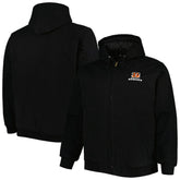 Cincinnati Bengals Dunbrooke Big & Tall Dakota Canvas Hoodie Full-Zip Jacket Black | NFL