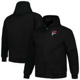 Atlanta Falcons Dunbrooke Big & Tall Dakota Canvas Hoodie Full-Zip Jacket Black | NFL