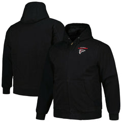 Atlanta Falcons Dunbrooke Big & Tall Dakota Canvas Hoodie Full-Zip Jacket Black | NFL