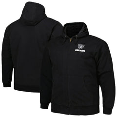 Las Vegas Raiders Dunbrooke Big & Tall Dakota Canvas Hoodie Full-Zip Jacket Black | NFL