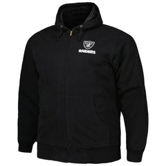 Las Vegas Raiders Dunbrooke Big & Tall Dakota Canvas Hoodie Full-Zip Jacket Black | NFL