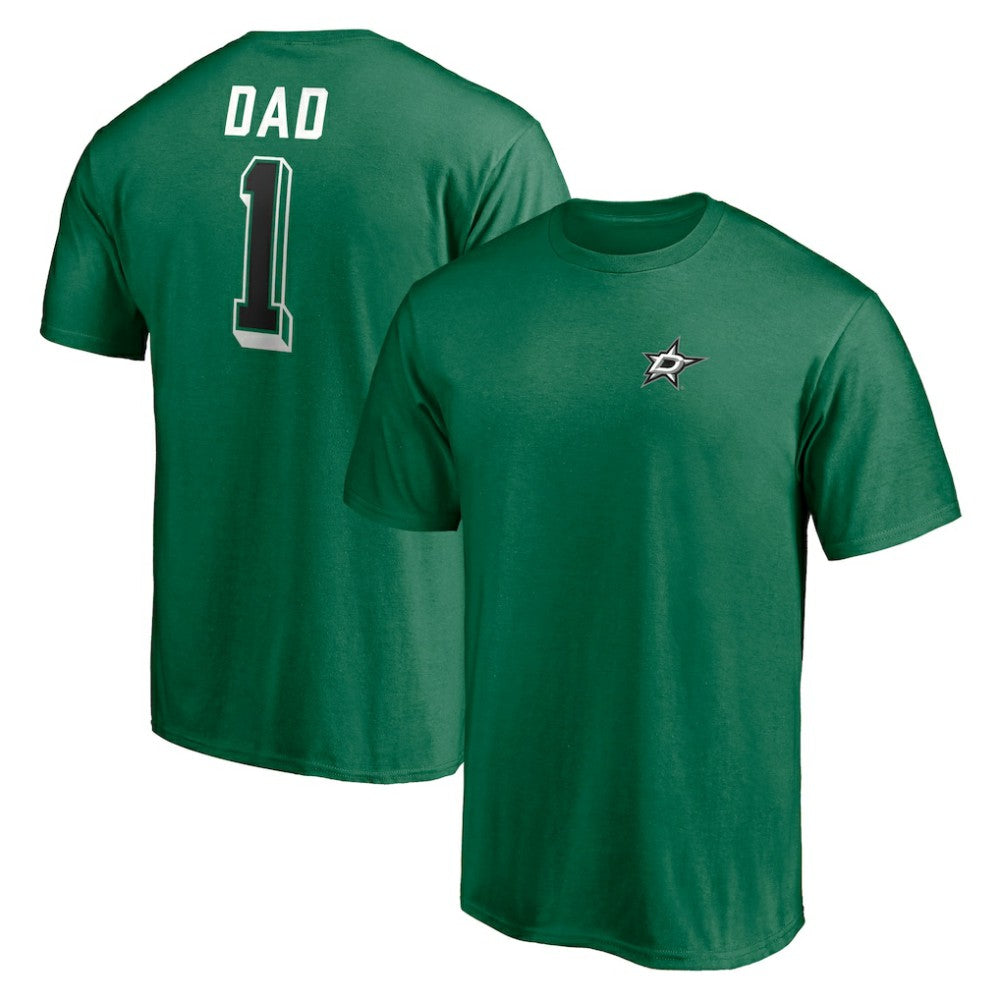Dallas Stars Number One Dad Logo T-Shirt - Green - NHL