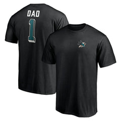 San Jose Sharks Number One Dad Logo T-Shirt - Black - NHL