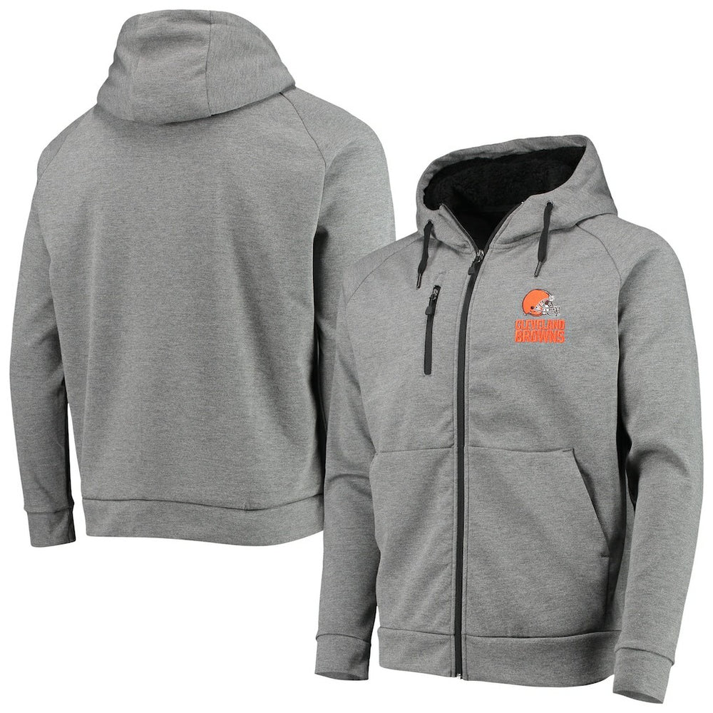 Cleveland Browns Dunbrooke Shag Tri-Blend Full-Zip Raglan Hoodie Charcoal | NFL