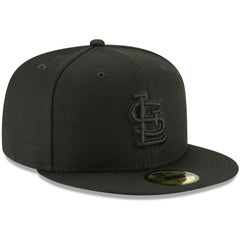 St. Louis Cardinals New Era Black on Black 59FIFTY Fitted Hat - MLB