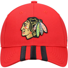 Chicago Blackhawks adidas Locker Room Three Stripe Adjustable Hat - Red - NHL