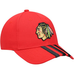 Chicago Blackhawks adidas Locker Room Three Stripe Adjustable Hat - Red - NHL
