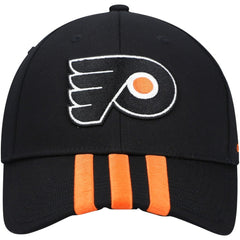 Philadelphia Flyers adidas Locker Room Three Stripe Adjustable Hat - Black - NHL