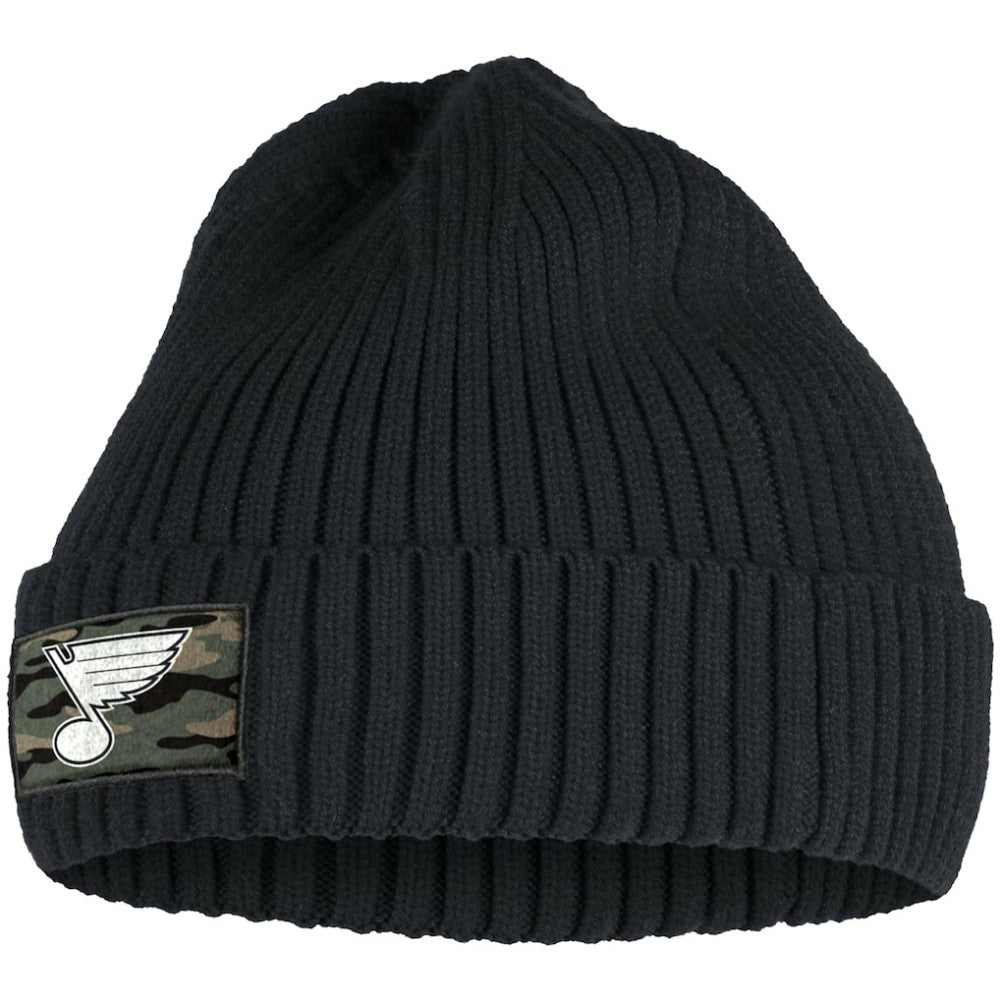 St. Louis Blues adidas Military Appreciation Cuffed Knit Hat - Black - NHL