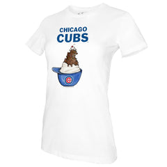 Chicago Cubs Tiny Turnip Women's Sundae Helmet T-Shirt - MLB