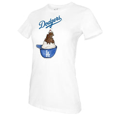 Los Angeles Dodgers Tiny Turnip Women's Sundae Helmet T-Shirt - MLB