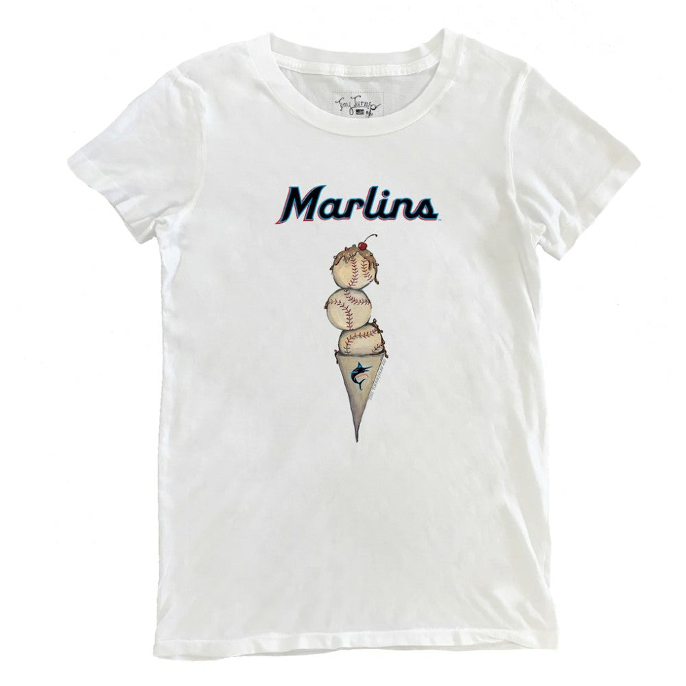 Miami Marlins Tiny Turnip Women's Triple Scoop T-Shirt - MLB