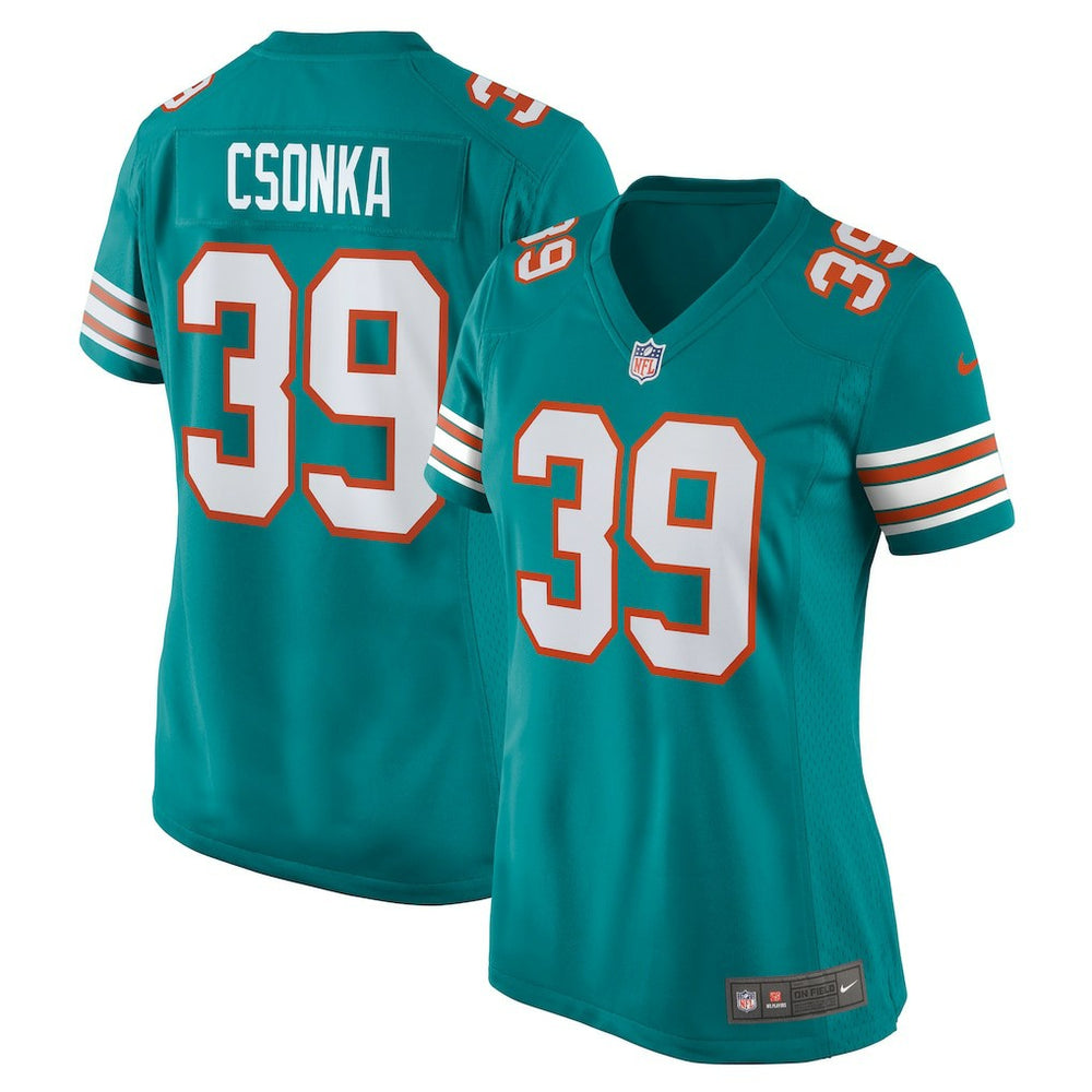 Larry Csonka Miami Dolphins Women's Retired Player Jersey Aqua | Nike for Sale