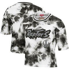 Toronto Raptors Women's Hardwood Classics Tie-Dye Cropped T-Shirt Black/White - NBA