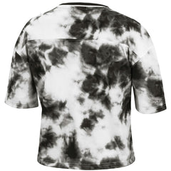 Toronto Raptors Women's Hardwood Classics Tie-Dye Cropped T-Shirt Black/White - NBA
