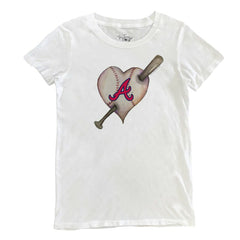 Atlanta Braves Tiny Turnip Women's Heart Bat T-Shirt - MLB
