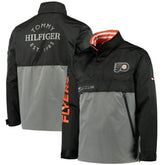 Philadelphia Flyers Tommy Hilfiger Anorak Quarter-Zip Hoodie Jacket - Black/Gray - NHL