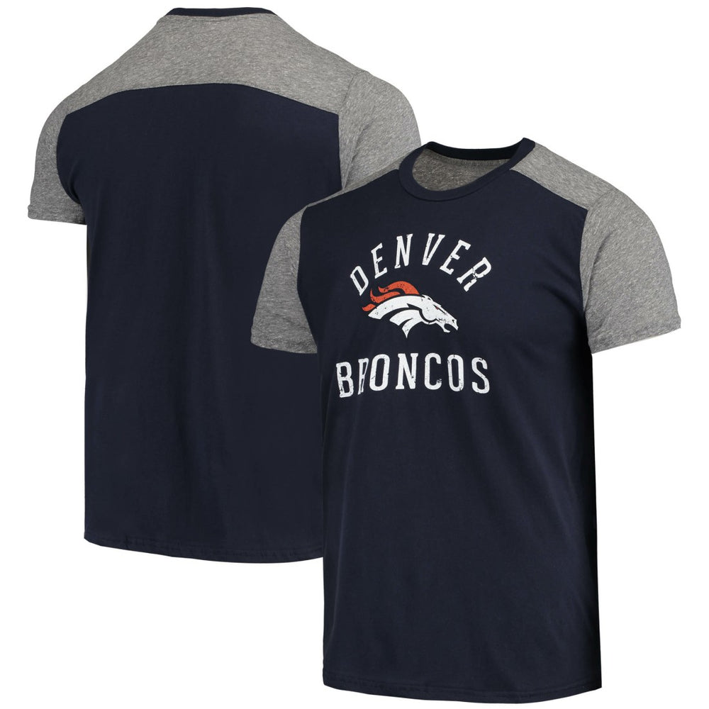 Denver Broncos Majestic Threads Field Goal Slub T-Shirt Navy/Gray | NFL