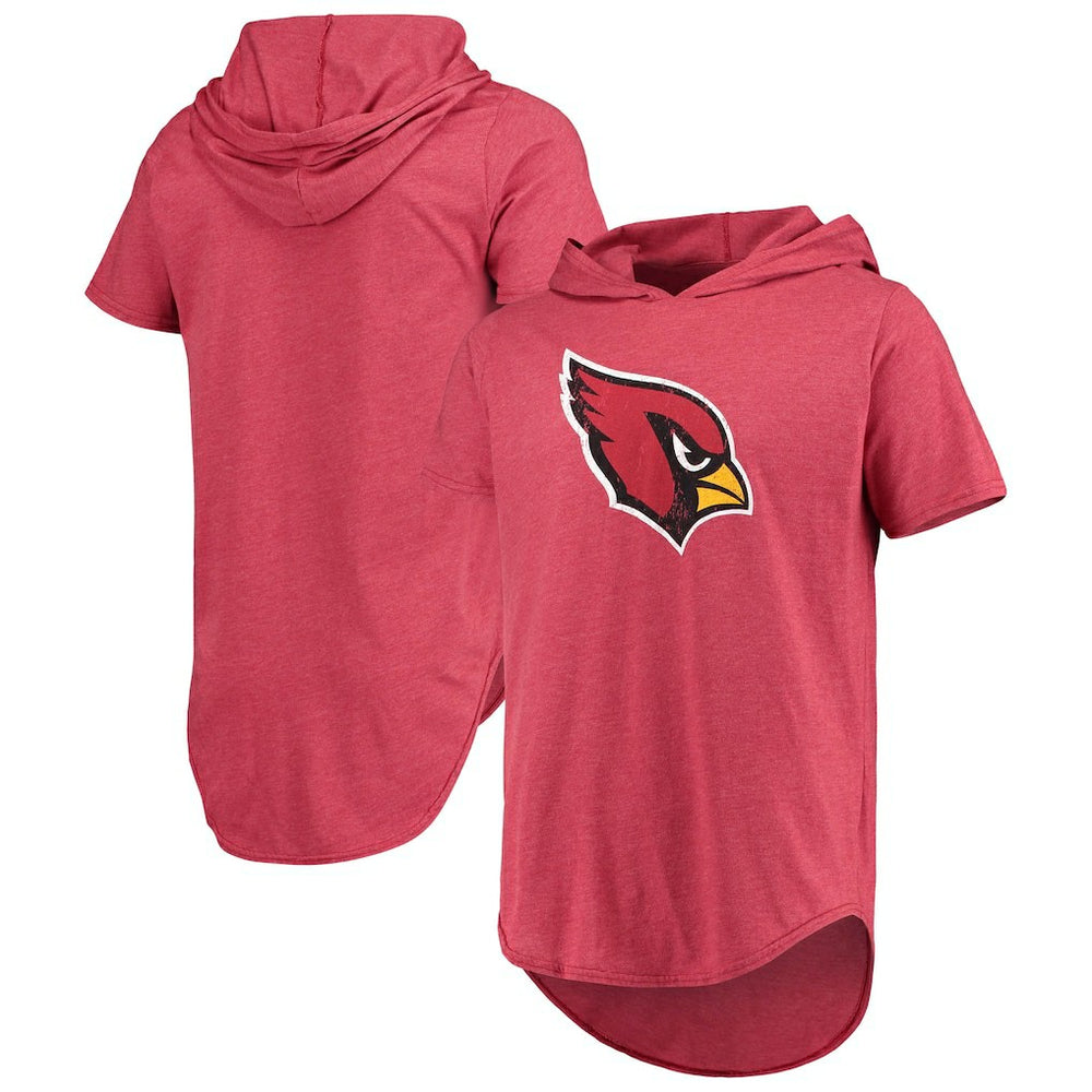 Arizona Cardinals Majestic Threads Primary Logo Tri-Blend Hoodie T-Shirt Cardinal | NFL