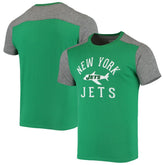 New York Jets Majestic Threads Gridiron Classics Field Goal Slub T-Shirt Kelly Green/Heathered Gray | NFL