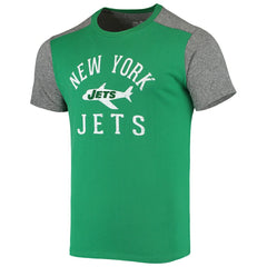 New York Jets Majestic Threads Gridiron Classics Field Goal Slub T-Shirt Kelly Green/Heathered Gray | NFL