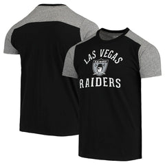 Las Vegas Raiders Majestic Threads Gridiron Classics Field Goal Slub T-Shirt Black/Heathered Gray | NFL