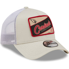 Arizona Cardinals New Era Happy Camper A-Frame Trucker 9FORTY Snapback Hat Khaki/White | NFL
