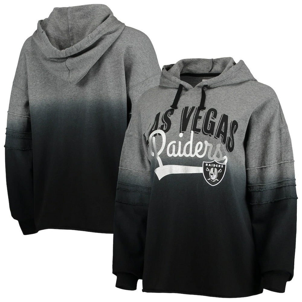 Las Vegas Raiders Touch Women's Superstar Dip-Dye Pullover Hoodie Heathered Gray/Black | NFL