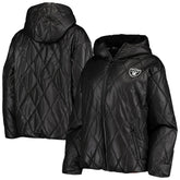 Las Vegas Raiders MSX by Michael Strahan Women's Charlotte Full-Zip Hoodie Puffer Jacket Black | NFL