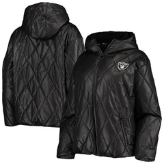 Las Vegas Raiders MSX by Michael Strahan Women's Charlotte Full-Zip Hoodie Puffer Jacket Black | NFL