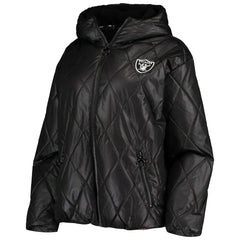 Las Vegas Raiders MSX by Michael Strahan Women's Charlotte Full-Zip Hoodie Puffer Jacket Black | NFL
