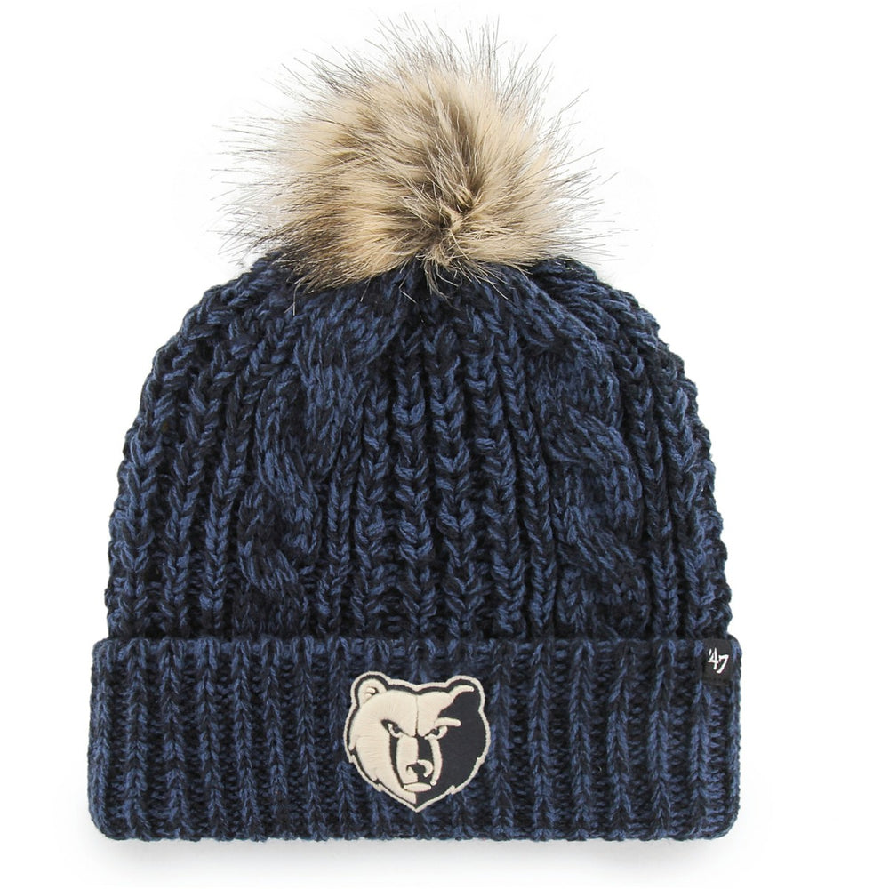 Memphis Grizzlies '47 Women's Meeko Cuffed Knit Hat with Pom Navy - NBA