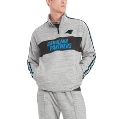 Carolina Panthers Tommy Hilfiger Mario Quarter-Zip Jacket Heathered Gray | NFL