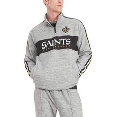 New Orleans Saints Tommy Hilfiger Mario Quarter-Zip Jacket Heathered Gray | NFL