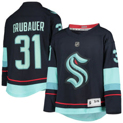 Philipp Grubauer Seattle Kraken Youth Home Replica Player Jersey - Deep Sea Blue - NHL